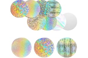 hhdatc 200Pcs 2.76"Maker Supplies Sparkling Film Badge Protective Films 8 Styles Clear Holographic Glitter Styles for 2.25" Button Maker Pin Maker Machine