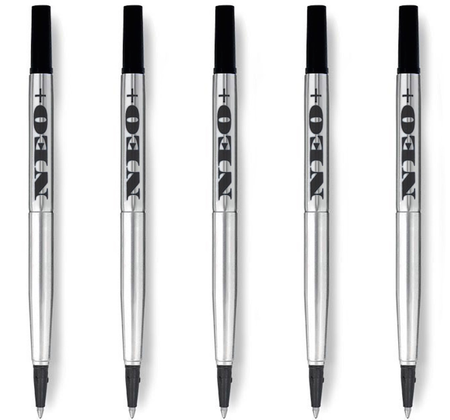 Quality Quink Rollerball Pen Refills Fine Point 0.5 mm - Compatible with Parker (5 x Black Ink)