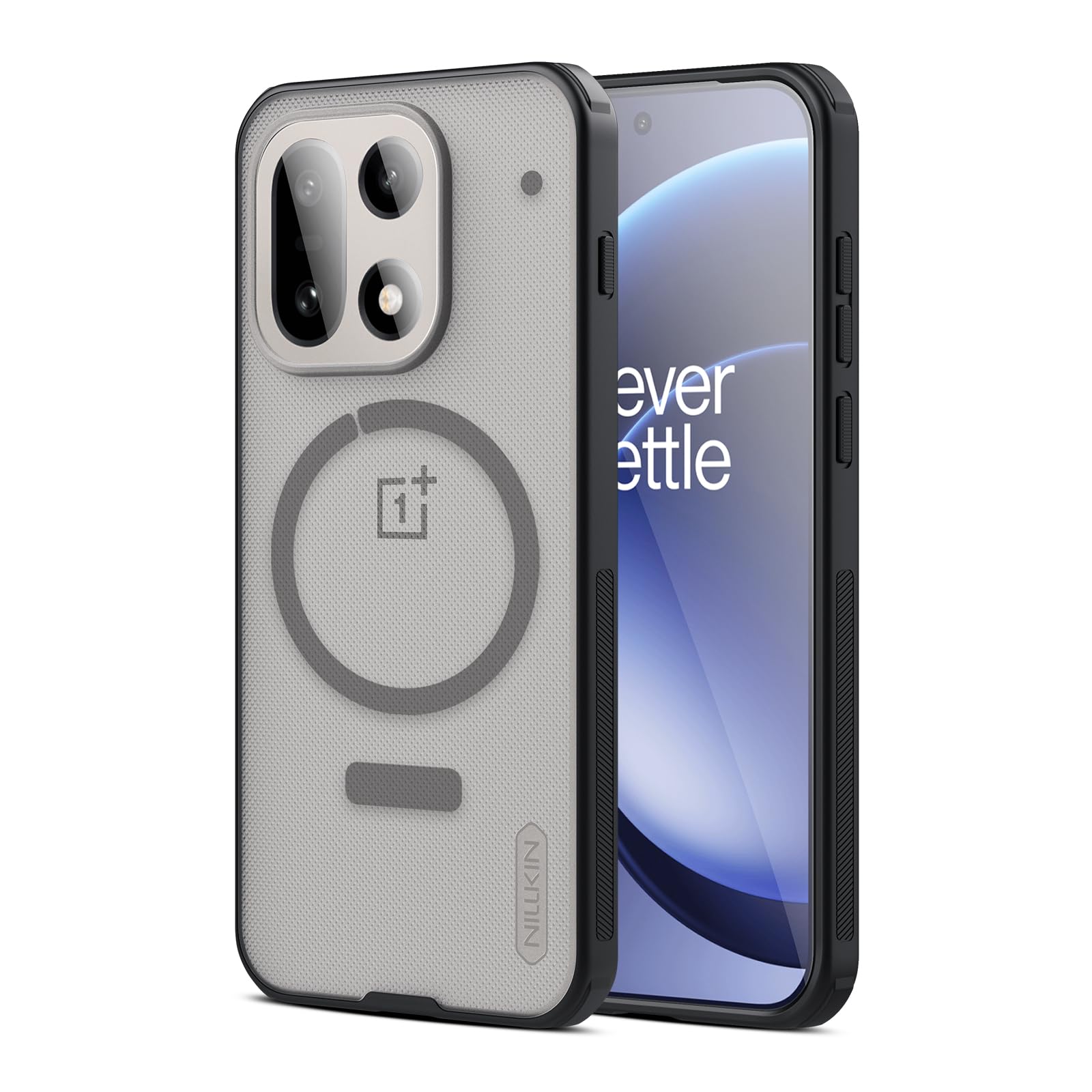 Nillkin Magnetic for OnePlus 15 Case Clear, Compatible with MagSafe, Military Grade Drop Tested, Shockproof Slim Fit One Plus 15 Case, Frosted Shield Pro for OnePlus 15 MagSafe Case, Transparent Black