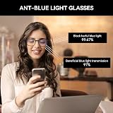 ZENOTTIC Blue Light Glasses Men Square Grey Frame Anti-Glare Sport view 6