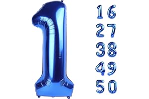 KELFUOYA 40 Inch Navy Blue Number 1 Balloon Jumbo 10 11 12 16 48 Foil Balloons for Milestone Decorations Birthdays, Corporate Events, Photo Booths Party Supplies