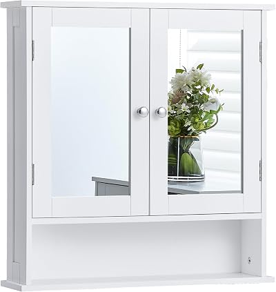 Bath Vida Priano 2 Door Wall Cabinet White 58x56x13 cm Mirrored