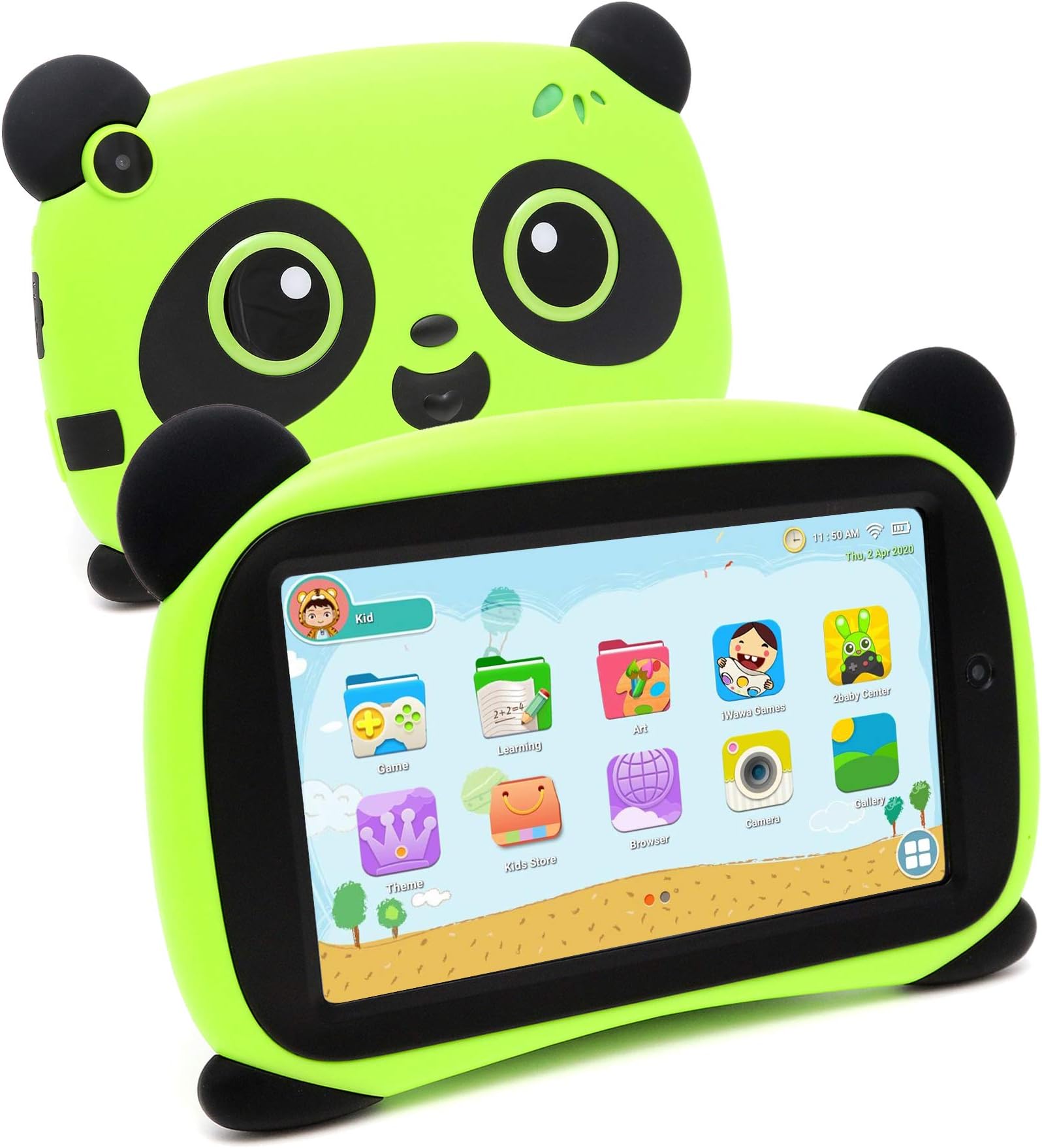 Panda 7 Kids Tablet - 7inch HD Display - Android 8.1 Tablet - 1GB RAM | 16GB ROM - Educational Games - Parental Controls - Juguetes para Niños | by Blue Beat Digital [Green]
