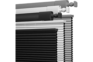 Boolegon No Drill No Tools Cellular Shades Top Down Bottom Up Honeycomb Blinds Blackout Cordless Window Blinds Easy to Install Cellular Shade for Windows,Blackout-Black,37" W x 56" H