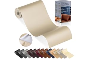 YAFLC Leather Repair Patch for Furniture, 4" x 63" Self Adhesive Leather Repair Kit Vinyl Repair Tape for Car Seat Sofa Jackets Couches Chair Beige