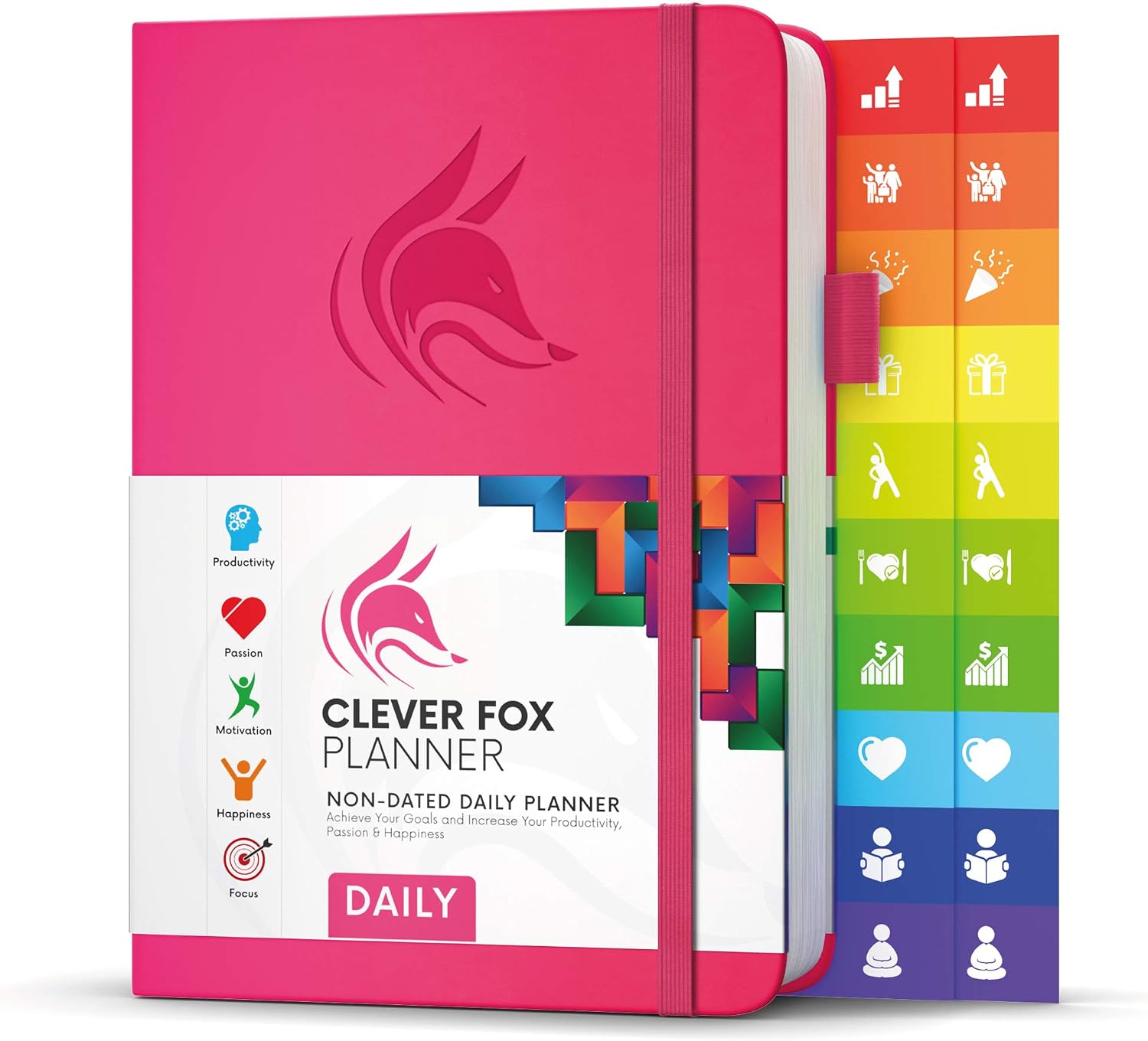 Clever Fox Planner, Best Agenda & Daily Calendar to Boost Productivity & Hit Your Goals, Gratitude Journal Personal Organizer