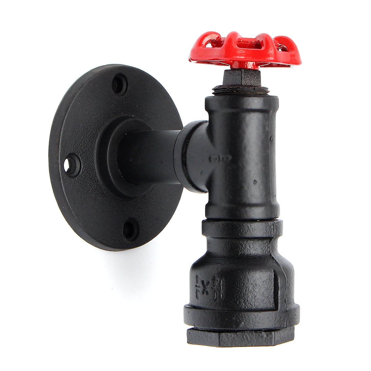 Jeteven Wandlampe E27 Lampefassung Metall Vintage Wandleuchte Retro Industriell loft Stil für Büro Korridor Restaurant Keller Untergeschoss usw, Max. 60W (Schwarz B)