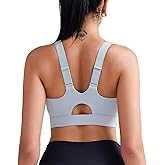 SONGSKY Sports Bras for Women High Impact,Adjustable Racerback Molded Cup Running Sports Bra with Sewn in Pads