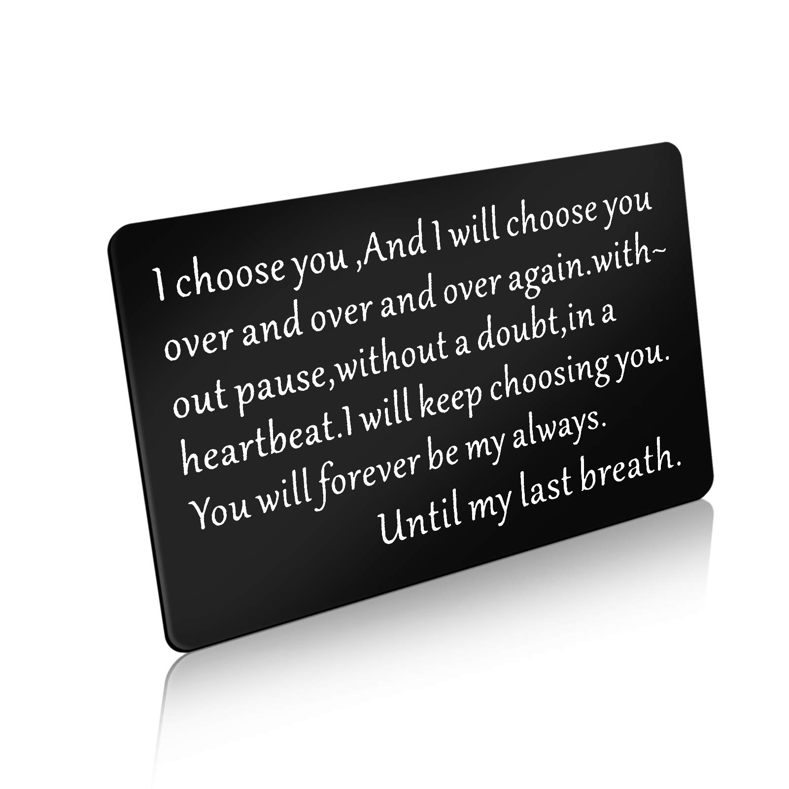 Valentines Day Gifts for Men Anniversary Card Gift for Boyfriend Husband Fiance Wallet Card for Him I Choose You and I Will Choose You Over and Over Christmas Birthday Gifts