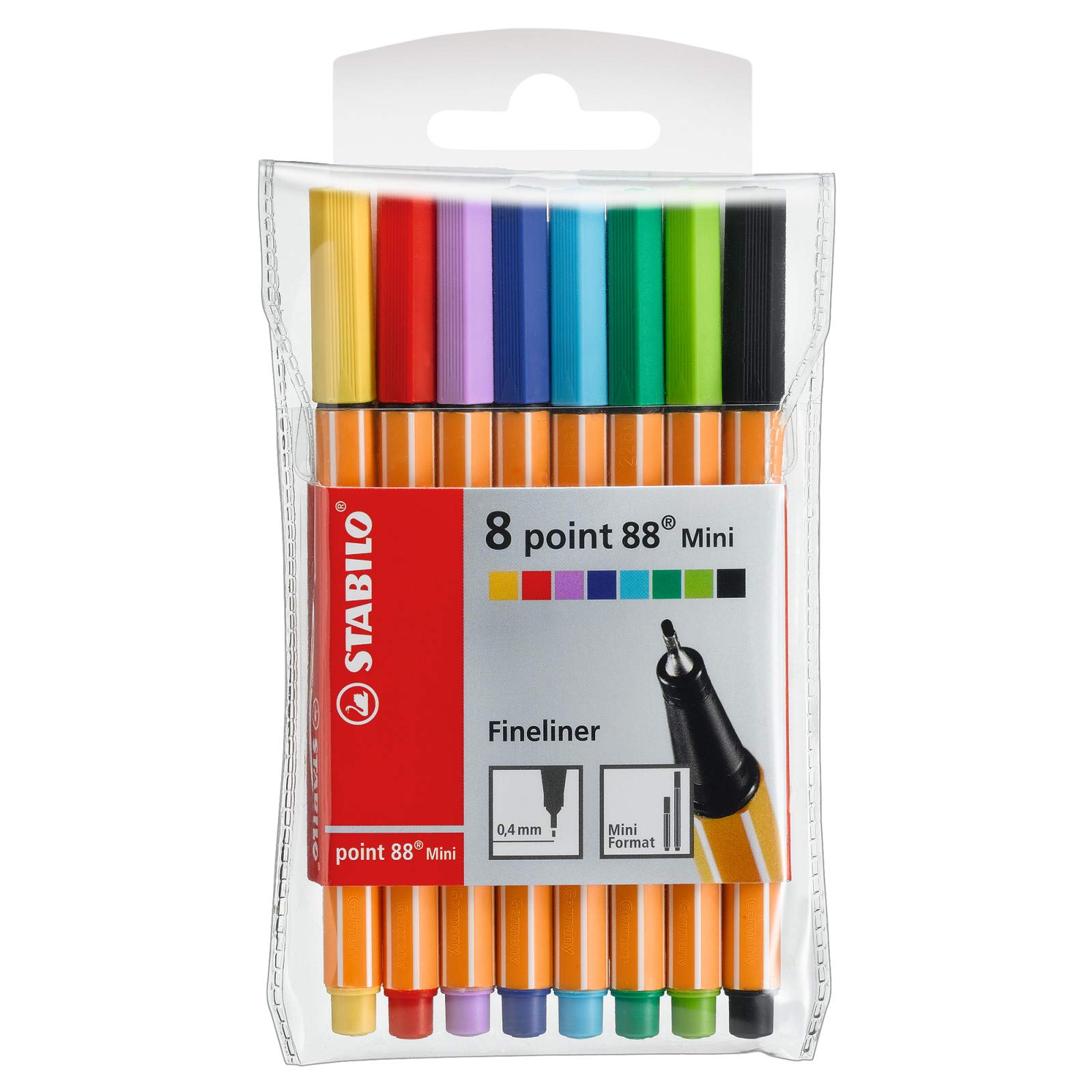 STABILOFineliner point 88 Mini - Pack of 8 - Assorted colours