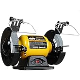 Woodskil 6" 1/2HP High Speed Bench Grinder for sharpening,CSA Listed | Table Grinder with 2.8A,3450RPM,36&amp;60 Grit AO Wheels,Steel Base,Eye Shields,Spark Arrestors for Metalwork,Tool Maintenance