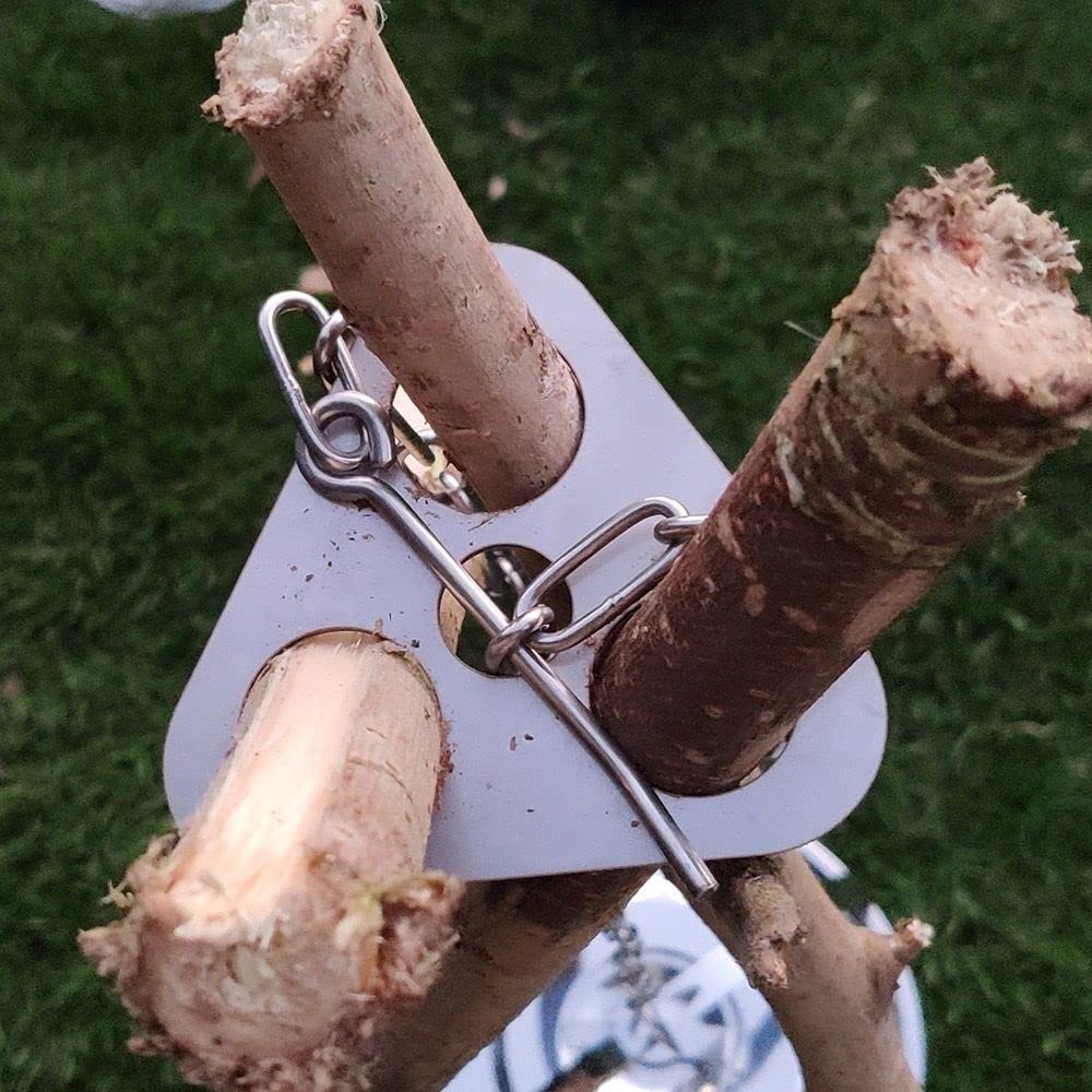 Yuzita Camping Tripod Board - Turn Branches into Campfire Tripod, Stainless Steel Campfire Support Plate with Adjustable Chain for Hanging Cookware - Perfect Accessories for Outdoor Cooking