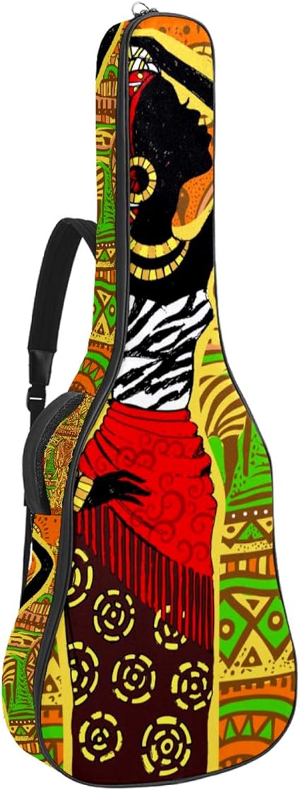 Amazon Carrozza ギターケース ソフト アフリカ風 女の子柄 ギグバッグ アコースティックギターケース 手提げ リュック型 アコースティックギターケース 楽器