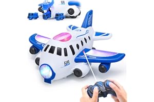 HOLYFUN Toddler Airplane Toy with Mini Cars, RC Music Plane with Lights and Sounds for Boys and Girls Ages 3-5