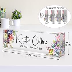 Custom Name Plate for Desk, Acrylic Office Decor