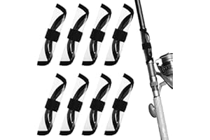 LYREH 8pcs Fishing Lure Covers, 5.91x5.91in Canvas Fabric Transparent Visible Fishing Lure Hook Covers with Touch Fastener PVC Backing Clear Fishing Bait Wraps Fishing Lure Gloves for Fishing Rod(Black)