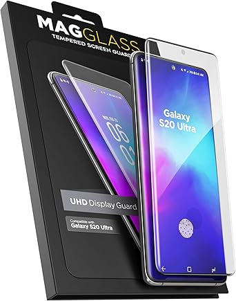 Magglass Samsung Galaxy S20 Ultra Tempered Glass Screen Protector With In Screen Fingerprint Sensor Anti Bubble Uhd Clear Scratch Resistant Display