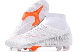 FAHOT Football Cleats Men Women, Non-Slip High Top Soccer Shoes Lightweight Shock Resistant Training Boots Sneaker Breathable Professional Turf Shoes Sport Athletic Ground Football Boots Soccer Cleats