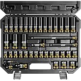 BOEN 40-Pieces 1/2" Drive Impact Socket Set, Metric (8-24mm) Deep & Shallow Socket, 6-Point Design, Yellow Embossed Marking, 