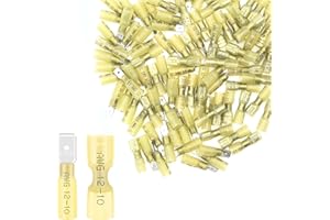 ATMLCOER 100PCS Heat Shrink Spade Connectors,12-10AWG Female Male Fully Insulated Terminals,Electrical Wire Crimp Connectors Kit