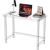 Dewrhiixe Clear Acrylic Desk, Study Laptop Computer Desk Writing Table Console Table for Bedroom Home Office Desk (Clear, 39.
