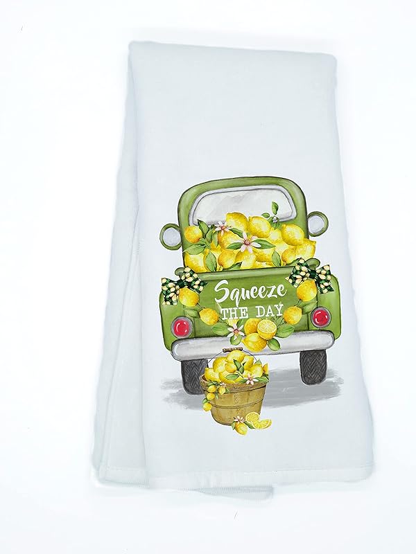 Lemon Hand Towel Squeeze the Day Decor Summer Kitchen
