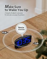GOLOZA Digital Alarm Clock with Blue LED Large Display 12/24H 3 Tones view 6