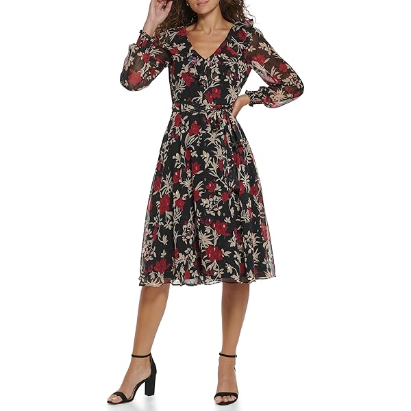 Sam Edelman Women's Floral Embroidered mesh Blouson Dress Dress, red Pansy,  0 at Amazon Women's Clothing store