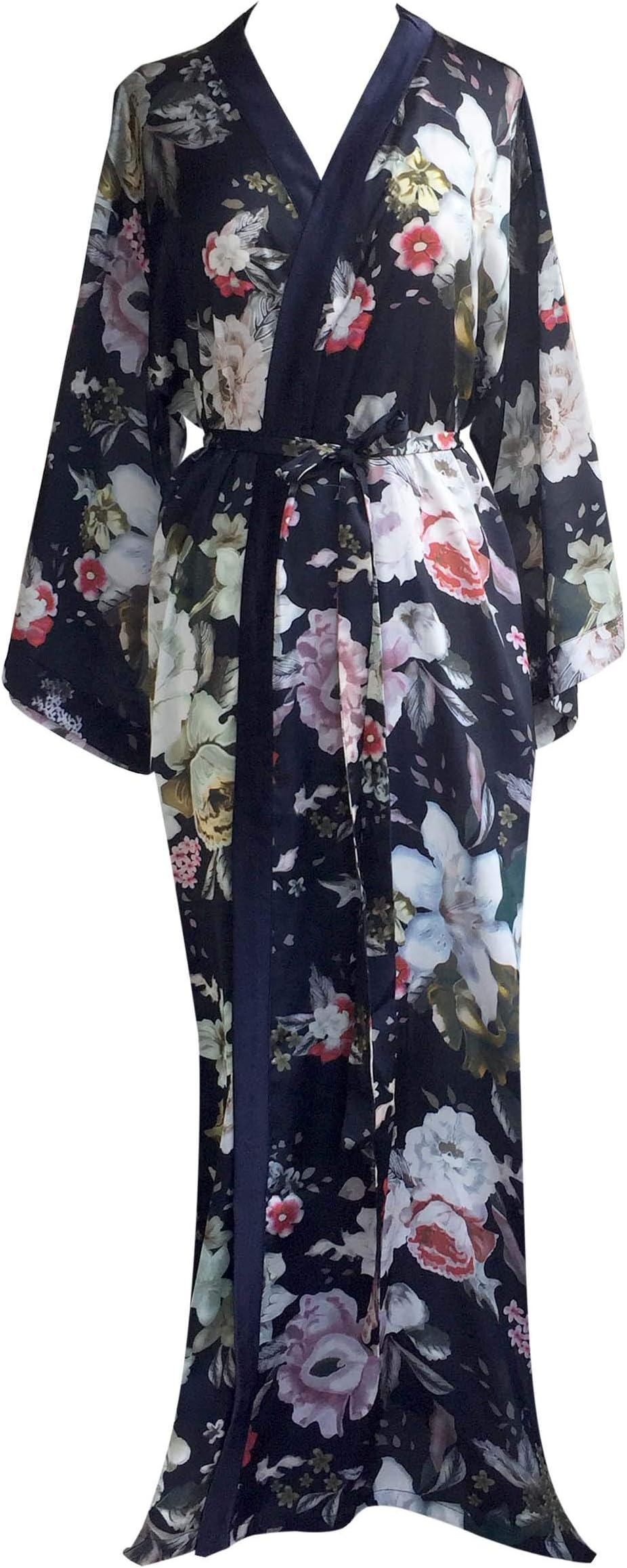 JANA JIRA Women's Kimono Long Robe Ankle Length Robe Women Nightgowns Plus Size 2X 3X