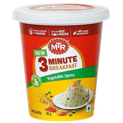 MTR 3 Minute Breakfast Vegetable Upma Cup, 80g