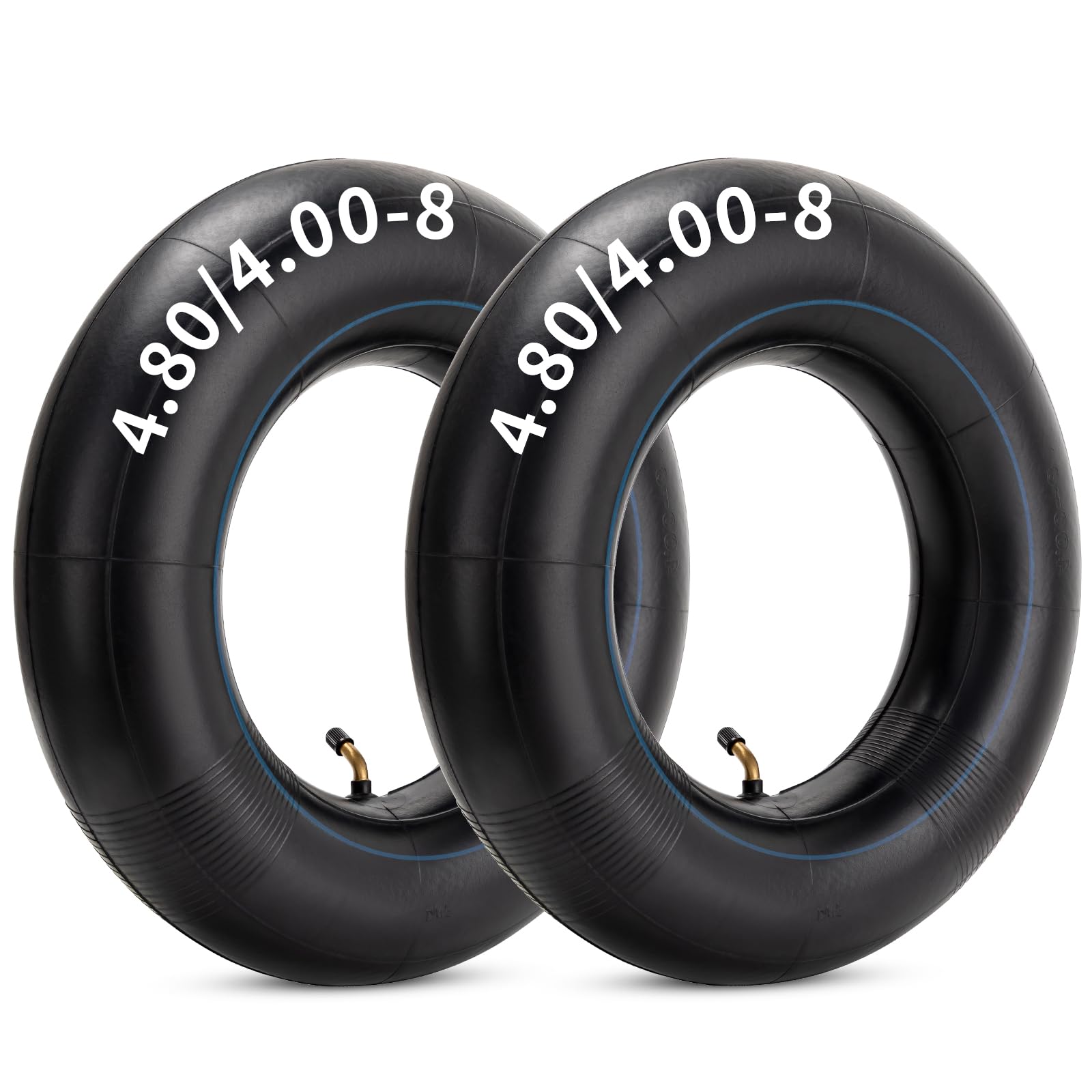 Photo 1 of YeYouC Heavy Duty 4.80-8/4.00-8 Inch Replacement Tire Inner Tube, 4.80/4.00-8 Innertube with TR87 Angled Valve for Wheelbarrows, Mowers, wagons and More for 4.80-8 4.00-8 480/400-8 Tires Pack of 2