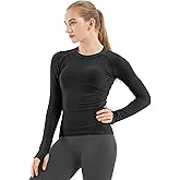 MathCat Seamless Workout Shirts for Women Long Sleeve Yoga Tops Sports Running Shirt Breathable Athletic Top Slim Fit XS-XL