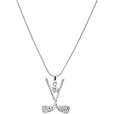chelseachicNYC Crystal Golf Club and Ball Necklace Silver Plated