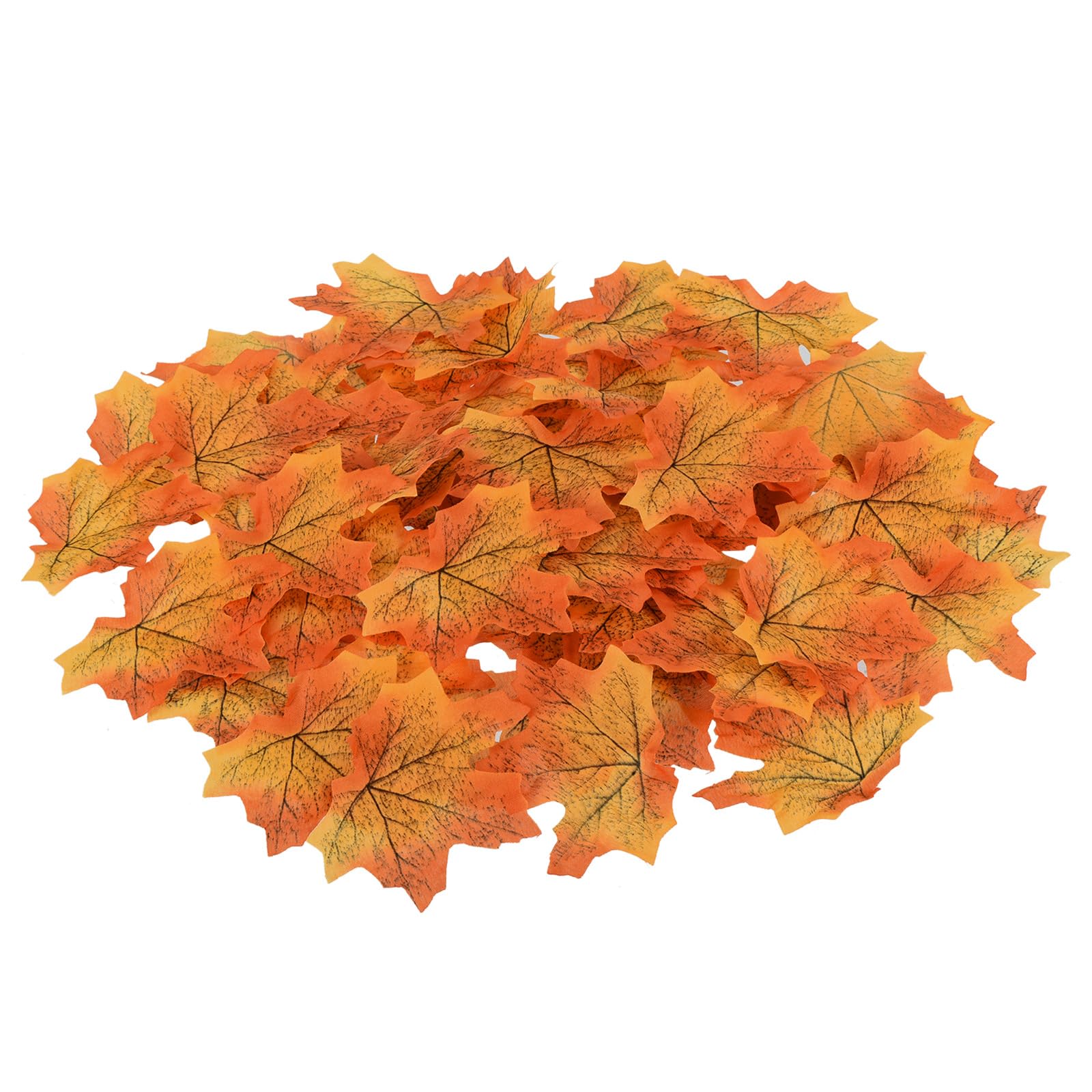 M METERXITY 200 Pack Artificial Maple Leaf - Fake Leaf Decoration Create Autumn Atmosphere, Apply to Party/Wedding/Holidays/Home Decorations (Gold)