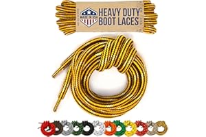 Mercury + Maia Honey Badger Boot Laces, USA Made Indestructible Shoelaces, Round Heavy Duty Bootlaces for Work & Hiking