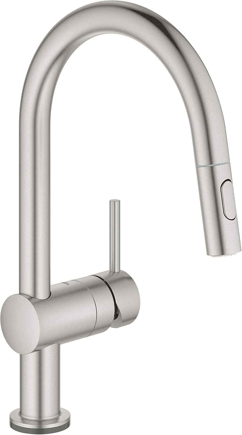 GROHE Minta Touch Electronic Single-Lever Sink Mixer 1/2" Supersteel 31358DC2, Chrome, Electronic battery