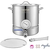 VEVOR Brew Kettle 5 Gal, Brewing Pot Stainless Steel, Brew Kettle Pot for Beer Brewing with Filter&amp;Filter Tray, Tri Ply Bottom