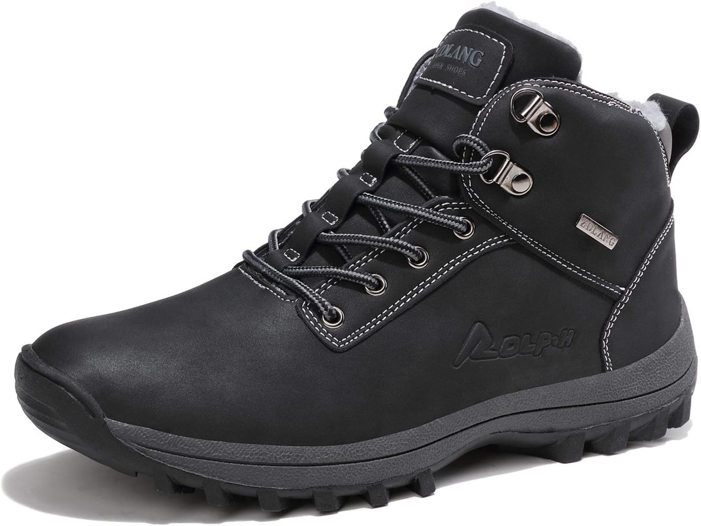 Schuhchan Mens Warm Winter Boots Fully Fur Lined Waterproof Snow Ankle Boots