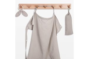 XLSXEXCL Muslin Nursing Cover for Baby Breastfeeding, Breathable Privacy Nursing Covers with Baby Toys & Storage Bag, Multipurpose Infant Breast Feeding Cover for Mother Nursing Apron