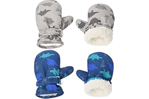 WERADAU Fleece Lined Mittens for Baby Boys Girls,Baby Toddler Little Kids Winter Warm Gloves Mittens