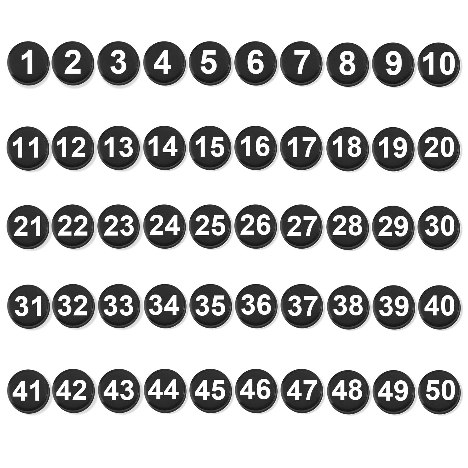 Photo 1 of 50pcs Magnetic Numbers, 0.8" Small Round Numbers Magnetic Accents 1-50 Circles Magnet Numbers for Classroom Whiteboard Calendar Refrigerator Home School Office (Black)