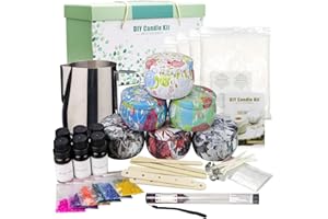 YINUO LIGHT Candle Making Kit, Beeswax Scented Candles Supplies Arts and Crafts for Adults and Teens Gift Set for Women Including Fragrance, Soy Wax, Cotton Wicks, Metal Pot, Candle Dyes, Candle Jars and More