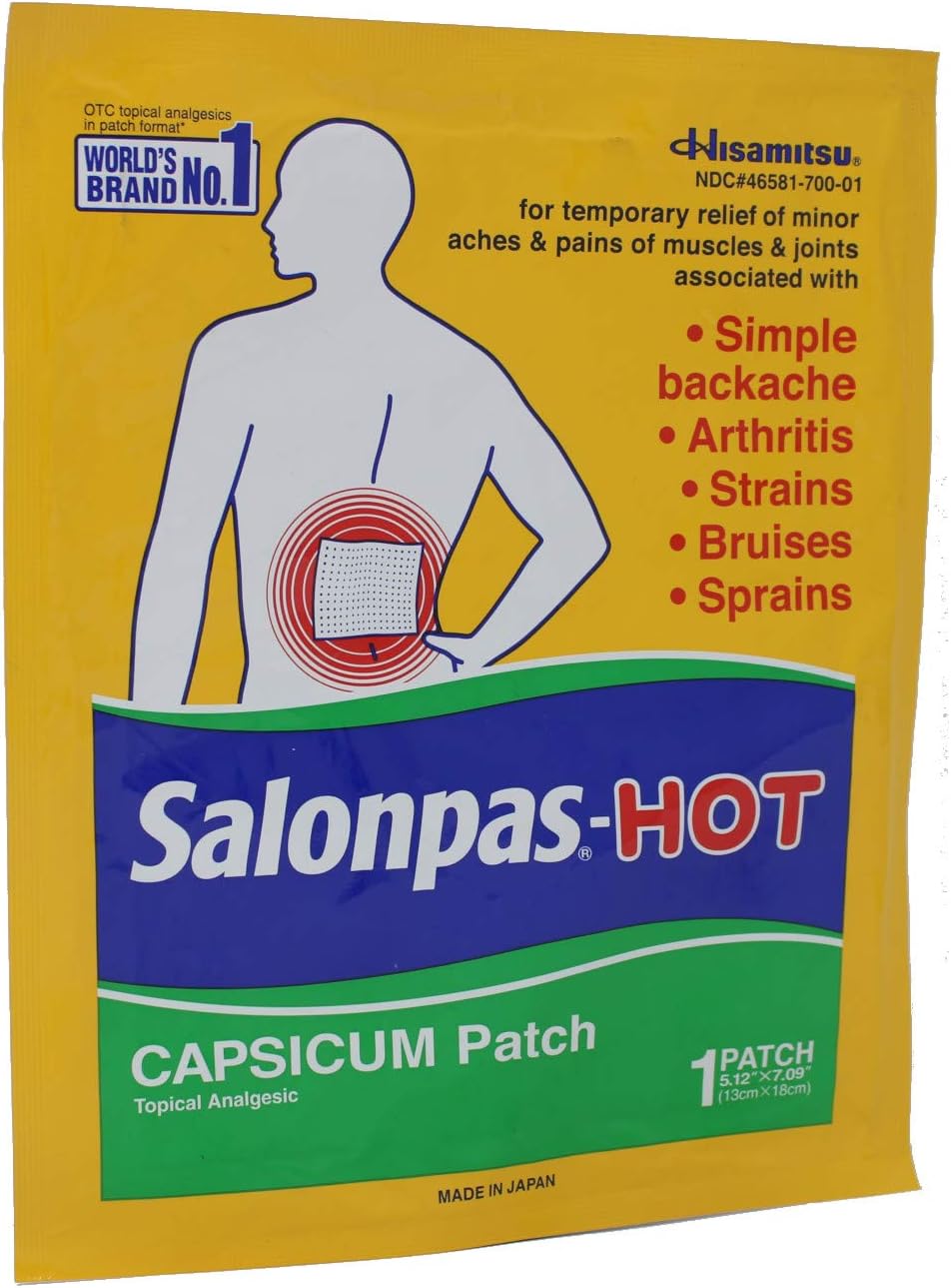 10 PATCH SALONPAS HOT CAPSICUM PATCH EACH 5.12IN X 7.09 IN,