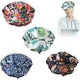 iMZOON 4 Pcs Scrub Hats Women,Bouffant Caps with Sweatband,Adjustable Nurse Caps for Women Men,Working Hats Surgical Nurse Chef Waiter Hat