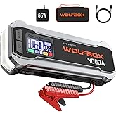WOLFBOX 4000A Jump Starter,12V Car Battery Jump Starter with 65W Quick Charger,LED Display,24000mAh Portable Jump Starter Bat
