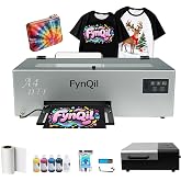 Fynqil DTF Printer and Oven Silver A4 for DIY Print T-Shirts Apparel | A4 DTF L805 Transfer Printing Machine for with White Ink Systems &amp; Auto Cleaning Includes Software