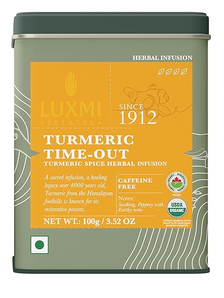 LUXMI ESTATES TURMERIC TIME-OUT HERBAL LOOSE TEA 100G...