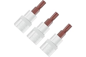 FOCMKEAS 3PCS 3/8" Drive T30 Torx Bit Socket, S2 Steel Bits, Heat Treated CR-V Steel Star Sockets 1.9" Length