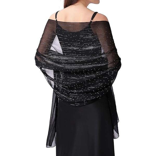 Yeshape Black Shawl for Evening Dresses Chiffon Wrap Evening Shawl Wraps for Women Chiffon Scarf Formal Shoulder Cover Up at Amazon Women's Clothing store Yeshape Black Shawl for Evening Dresses Chiffon Wrap Evening Shawl Wraps for Women Chiffon Scarf Formal Shoulder Cover Up at Amazon Women's Clothing store