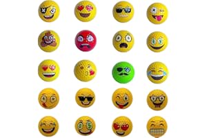 Lightahead USGolfer – Set of 12 Unique Emoticon Fun Putting Practice Golf Balls, Randomly Selected from Listing Images – Novelty Golf Gift